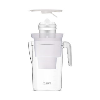 Carafe filtrante sans pile + cartouche ovale blanc soudée, U